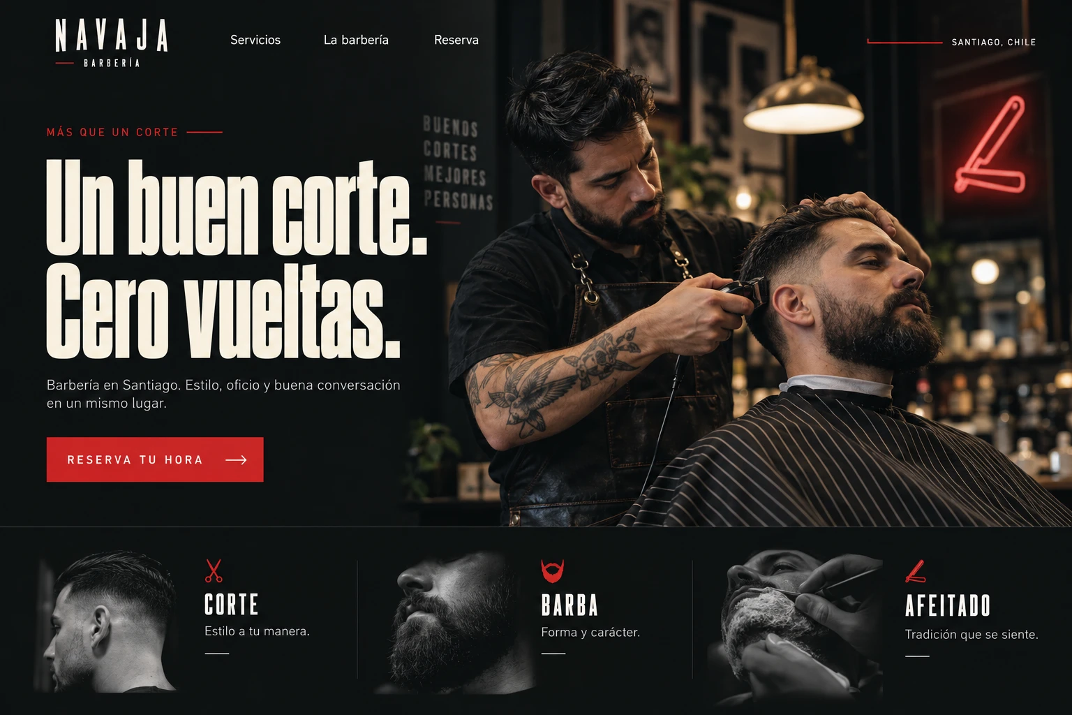 Vista de Navaja · Barbería